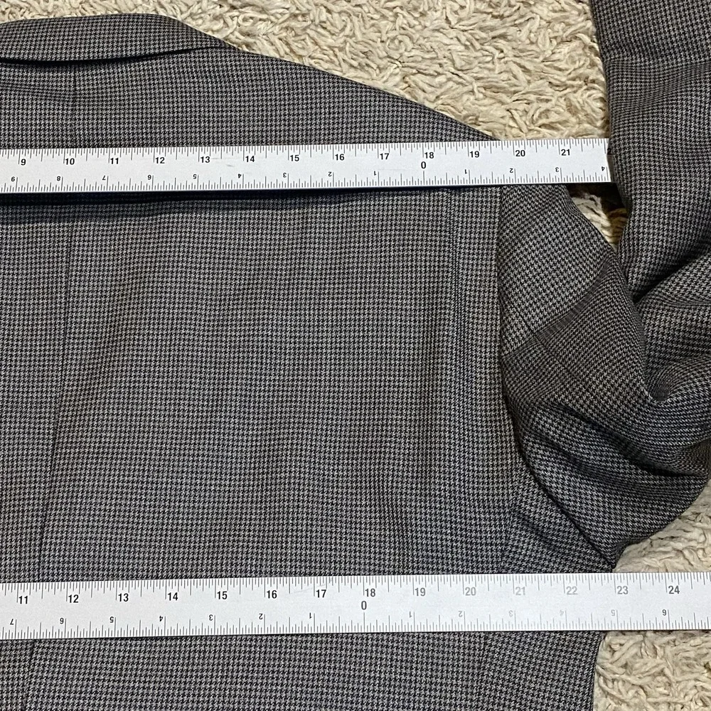 Joseph Feiss‎ Mens Sport Coat 44R Houndstooth Wool Blazer Gray Grandpa Aesthetic